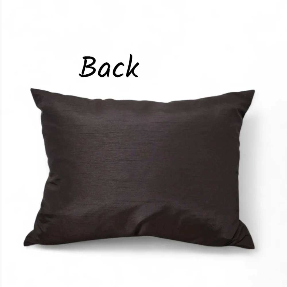 Elegant Brown Embroidered Rectangal Starburst Pillow Brown & Blue